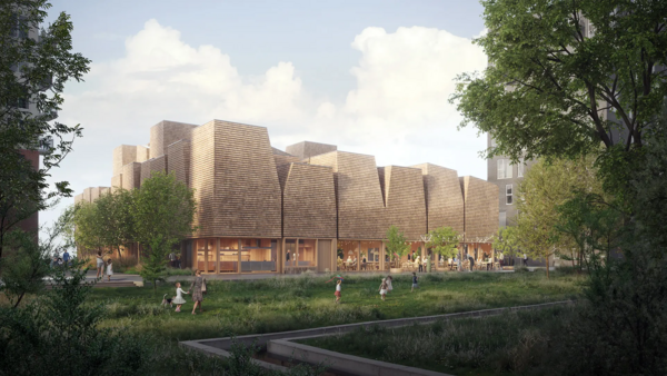 Den ny ørestad kirke som den forventes at se ud i 2026