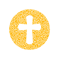 Folkekirkens logo gul.jpg med hvid midte.png
